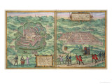 Map of Mexico and Cuzco  from "Civitates Orbis Terrarum"