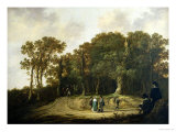 A Wooded Landscape with the Artist Sketching
