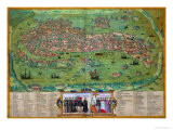 Map of Venice  from "Civitates Orbis Terrarum" by Georg Braun and Frans Hogenberg  circa 1572