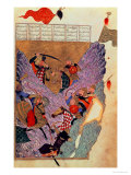 Genghis Khan (circa 1162-1227) Fighting the Chinese in the Mountains  a Scene "Shahanshahnama"