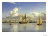 Sailing Vessels off Kronborg Castle  Sweden  1880