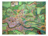 Map of Rome  from "Civitates Orbis Terrarum" by Georg Braun and Frans Hogenberg  1570