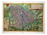 Map of Amsterdam  from "Civitates Orbis Terrarum" by Georg Braun and Frans Hogenburg  circa 1572
