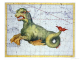 Constellation of Cetus the Whale  from "Atlas Coelestis" by John Flamsteed  Published in 1729