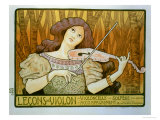 Reproduction of a Poster Advertising "Violin Lessons " Rue Denfert-Rochereau  Paris  1898