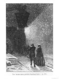 An Enormous Shadow  Preceded by a Bright Light  Illustration from "Around the World in Eighty Days"