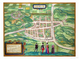 Edinburgh Map  from "Civitates Orbis Terrarum" by Georg Braun and Frans Hogenberg circa 1572-1617
