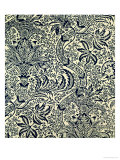 Wallpaper with Navy Blue Seaweed Style Design