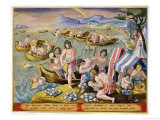 Indians Diving for Large Clams  Plate 93 from "Venationes Ferarum  Avium  Piscium"