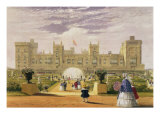 Eastern View of the Castle and Garden  Windsor Castle  1838