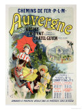 Reproduction of a Poster Advertising the "Auvergne Railway " France  1892