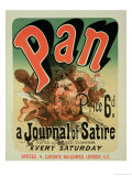 Reproduction of a Poster Advertising "Pan " a Journal of Satire  Edited by Alfred Thompson