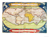 Map Charting Sir Francis Drake's Circumnavigation of the Globe