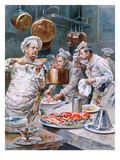 In the Kitchen'  Preparations for Christmas Eve Dinner in a Paris Restaurant  from 'L'Illustration'