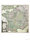 Map of France as Divided into 58 Provinces  1765
