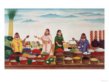 Vegetable and Spice Market at Benares  circa 1840