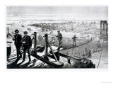 Construction of Brooklyn Bridge  New York