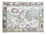 World Map  from "Le Theatre Du Monde" or "Nouvel Atlas " 1645