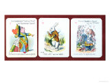 Three Happy Family Cards Depicting Characters from Alice in Wonderland by Lewis Carroll (1832-98)