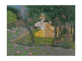 Krishna and Radha Embracing in a Grove  Kangra  Himachal Pradesh  Pahari School  circa 1785