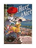 Winter in Nice  Poster Advertising PLM Trains