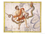 Constellation of Ophiucus and Serpens  Plate 22 from "Atlas Coelestis"