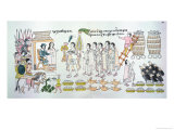 The Aztec Chieftain  Maxixcatzin  Presents a Bouquet of Roses and Other Gifts to Hernando Cortes