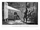 Sir Isaac Newton Breaking up the Light Through a Prism