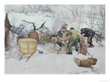 Killing the Pig " Illustration for "My Little Farm " Published in Sweden  1904