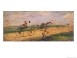 A Race Between Lallement Velocipedes  circa 1865