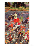 Emperor Akbar Crossing the River Ganges in 1567  from the "Akbarnama" Made by Abu"L Fazi  1590-98