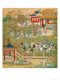 Emperor Yang Ti Strolling in His Gardens with His Wives  from a History of Chinese Emperors