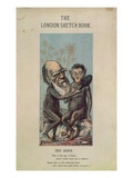 Cartoon of Darwin with an Ape  from 'The London Sketch Book'  April 1874 Vol 1 No 4 (Colour Litho)