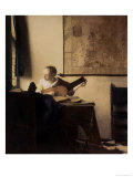 Woman with a Lute  circa 1664