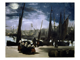 Moonlight on Boulogne Harbour  1868 (Oil on Canvas)