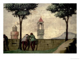 Men Looking over a Wall  from the Visitation (Detail)