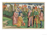 Facsimile Copy of Ezra 6 16 the Temple of Jerusalem is Dedicated by King Darius