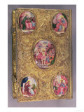 Altar Gospel of Elaborately Worked Silver Inset with Enamel Medallions