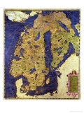 Map of Sixteenth Century Scandinavia  from the "Sala Delle Carte Geografiche"