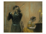 Clara Schumann and a Violinist  1854