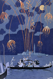 Fireworks in Venice  Illustration for "Fetes Galantes" by Paul Verlaine 1924