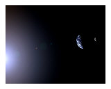 Earth and Moon in Rotation Around Sun
