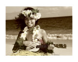 Hawaiian ukulele girl
