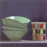 Vaisselle Sur Fond Bleu