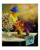 Woman and three bunches