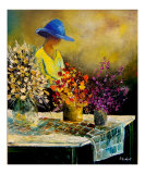 Woman and three bunches