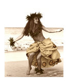 Hula dancer in tapa skirt