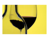 Red wine bottle and glass