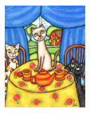 Calico  Siamese and Black Cat's Tea