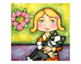 Girl Holding Tuxedo Cat